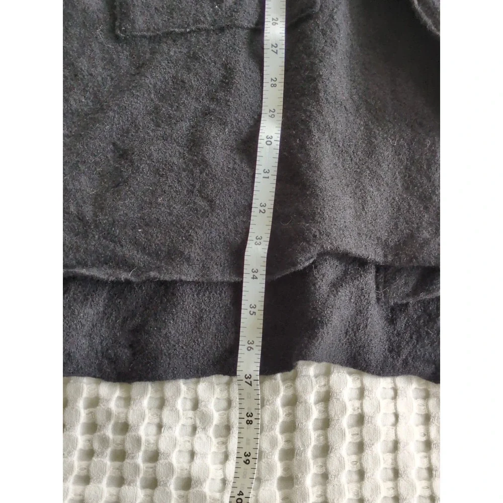 Eileen Fisher Boiled Wool‎ Jacket Cardigan Open Front Size XL Black